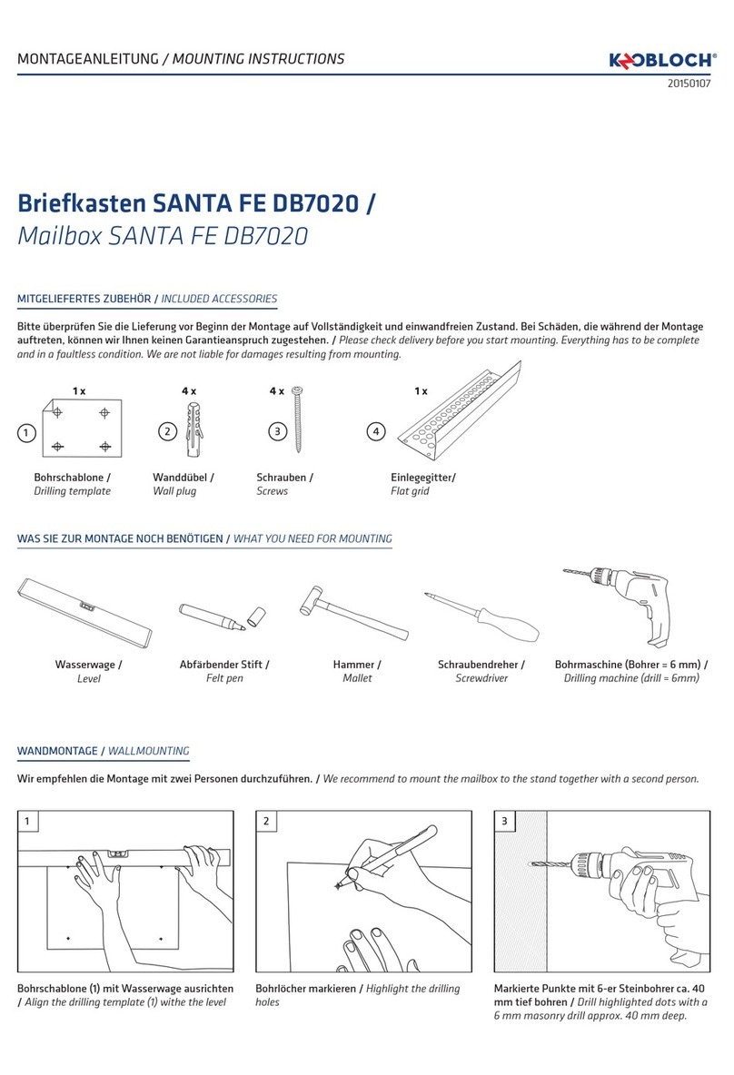 KNOBLOCH SANTA FE DB7020 Mounting instructions