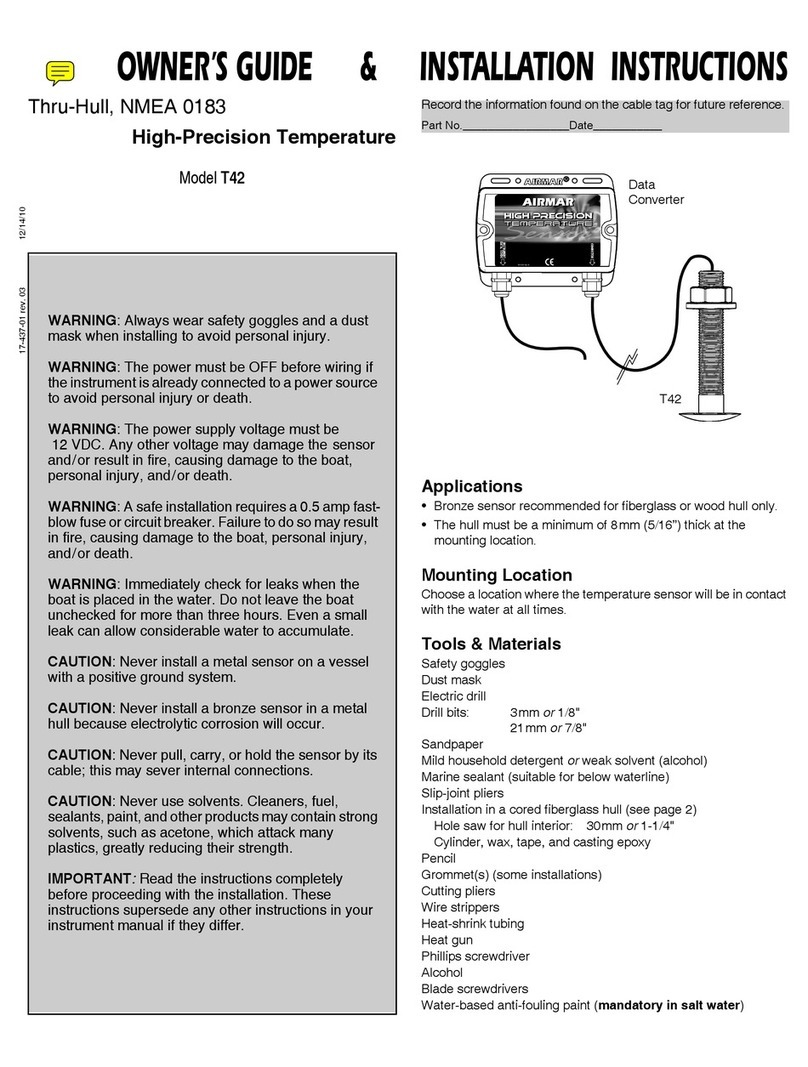 Airmar Technology Corporation T42 Owner's guide & installation instructions Airmar Technology Corporation T42 Owner's guide & installation instructions