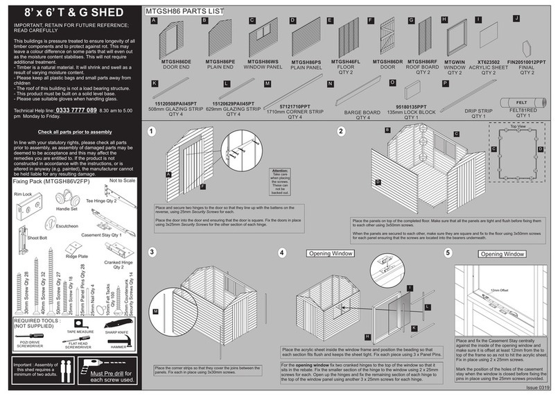 Forest garden 8 x 6 T & G SHED User manual