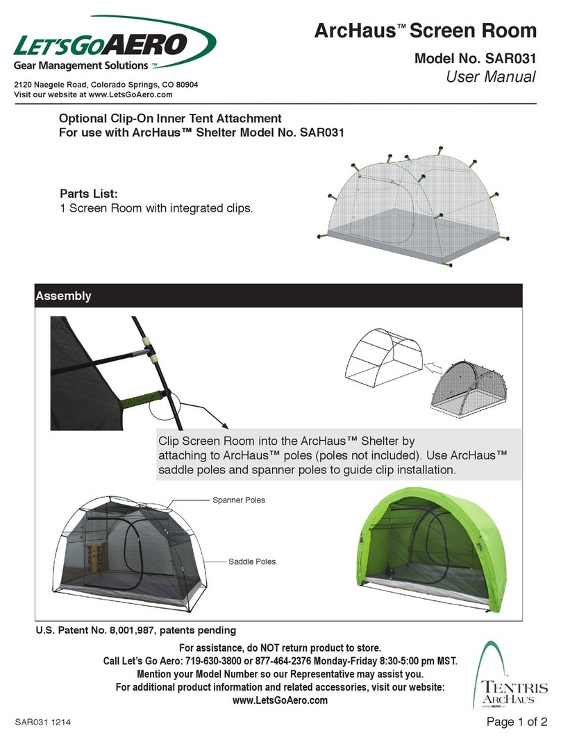 Let's Go Aero Tentris ArcHaus SAR031 user manual