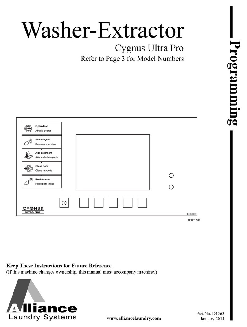 Alliance Laundry Systems Cygnus Ultra Pro Owner's manual