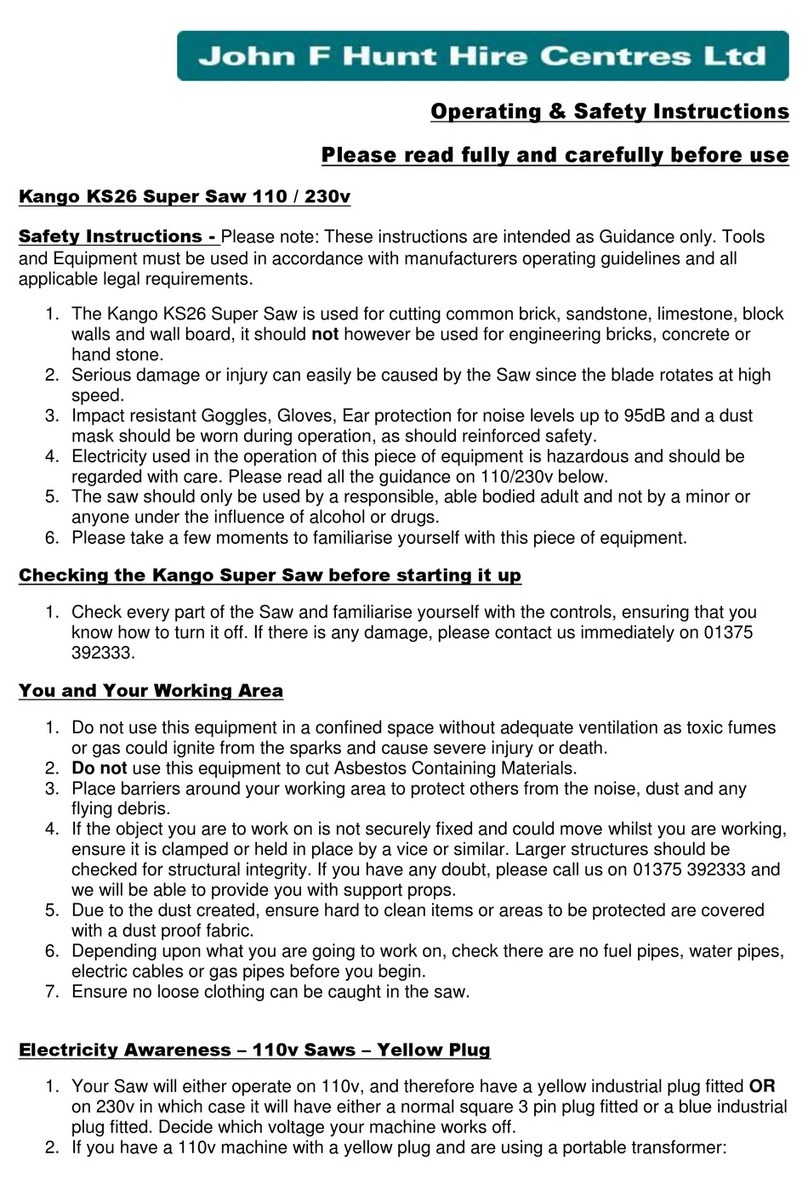 Kango KS26 Super Saw Operating/safety instructions