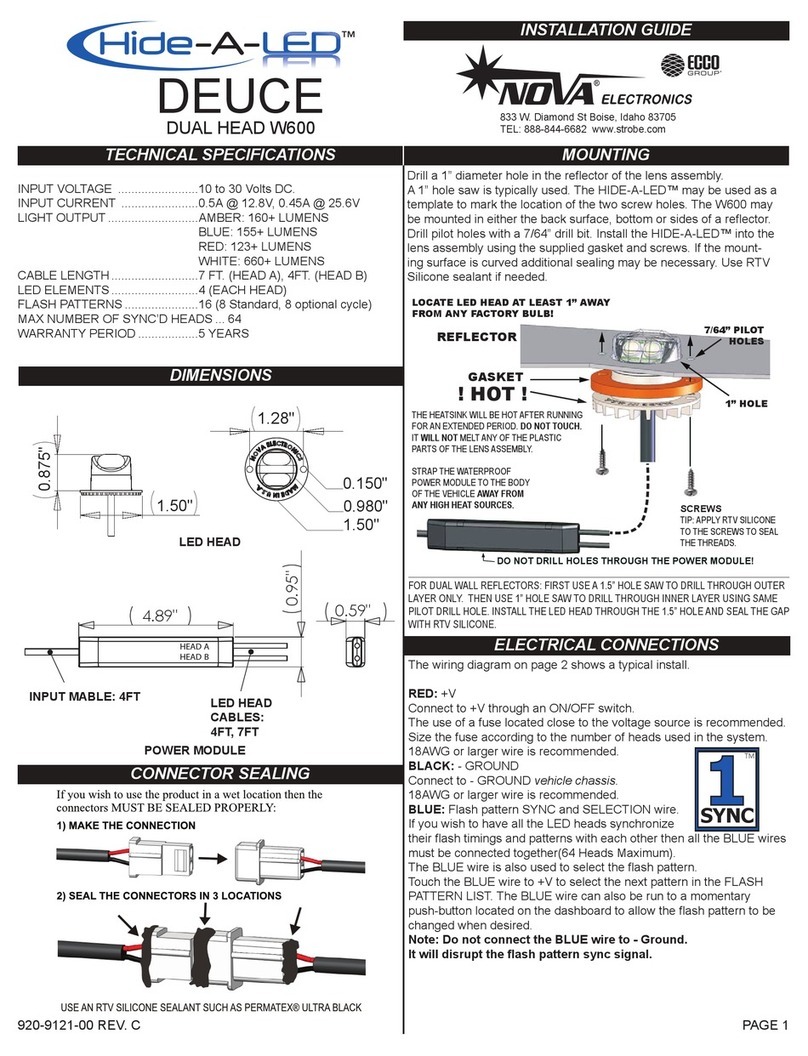 Ecco Nova Electronics Hide-a-Led DEUCE DUAL HEAD... manual