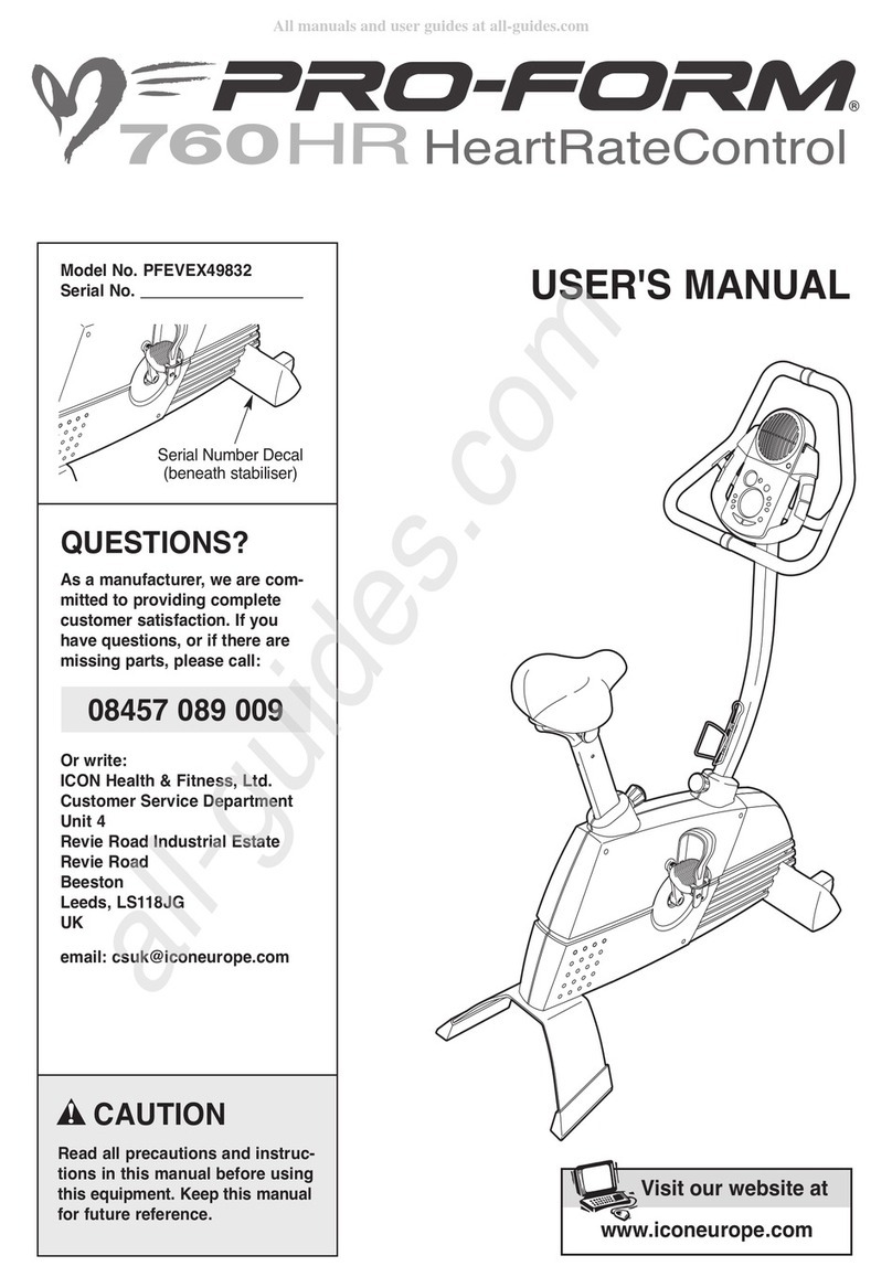 Pro-Form 760 HR Heart Rate Control User manual