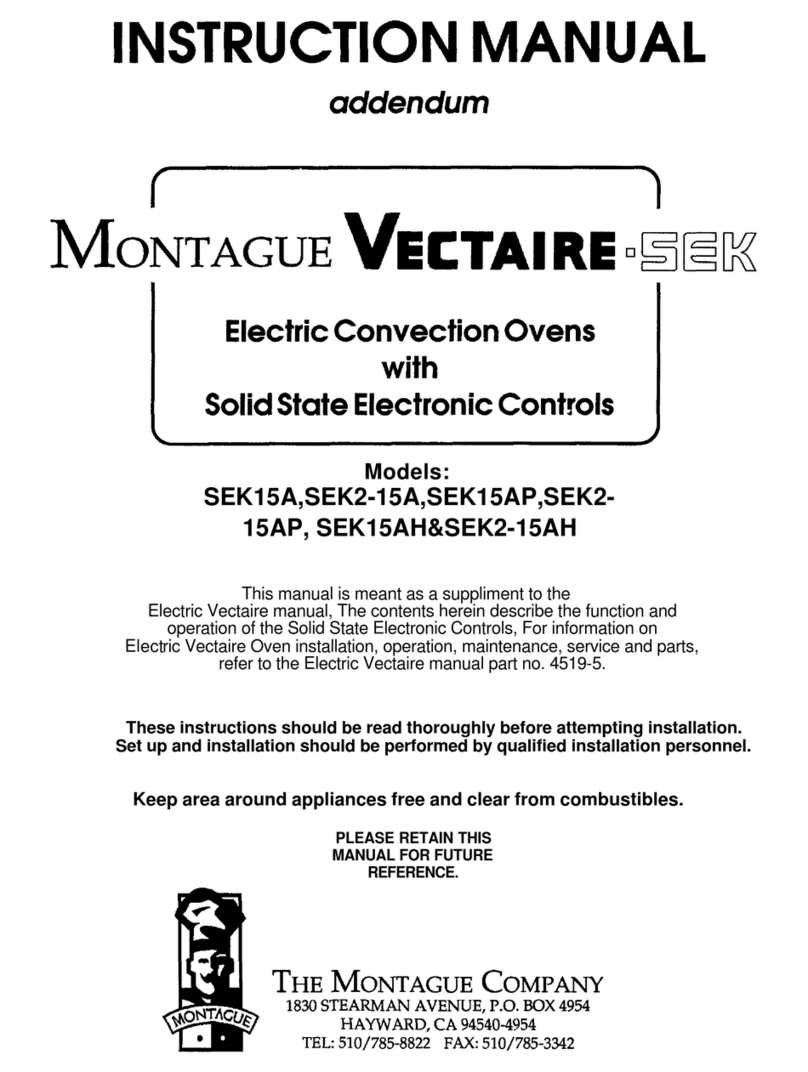 MONTAGUE Vectaire-SEK Series Instruction manual addendum