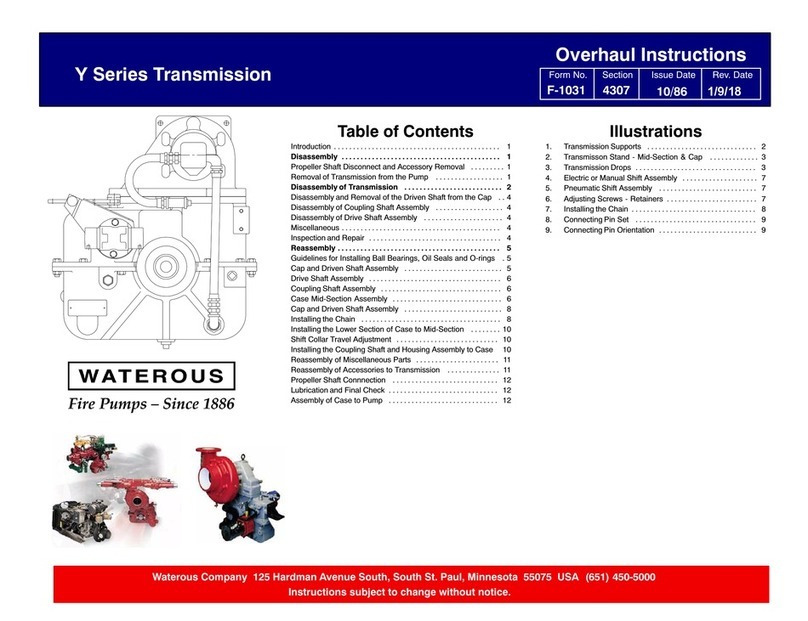 Waterous Y Series OVERHAUL INSTRUCTIONS