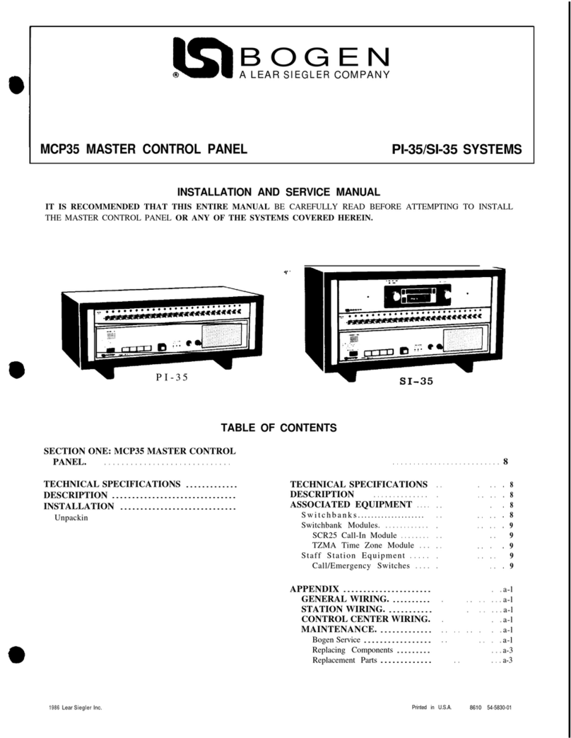 Lear Siegler Bogen MCP35 Installation and service manual Lear Siegler Bogen MCP35 Installation and service manual