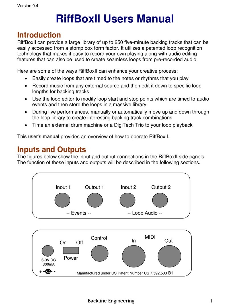 BackLine Engineering RiffBoxII User manual