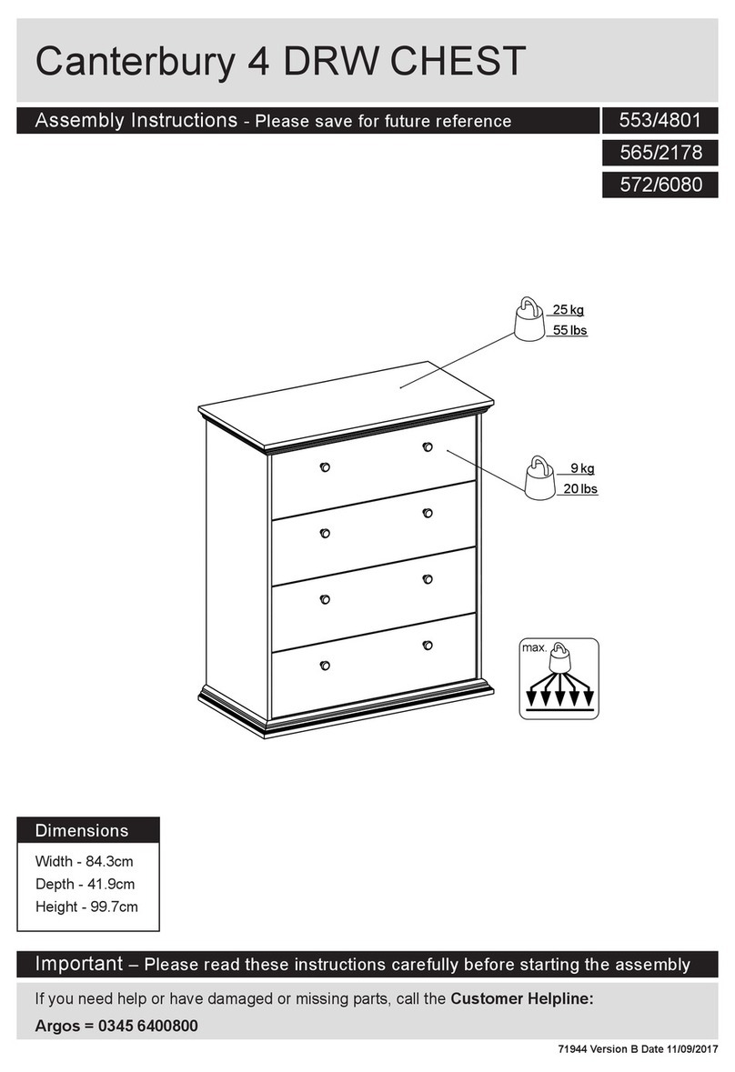 Argos Home Canterbury 553/4801 Assembly instructions Argos Home Canterbury 553/4801 Assembly instructions