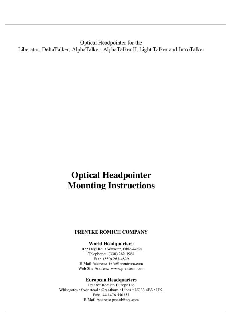 Prentke Romich Company Optical Headpointer Mounting instructions Prentke Romich Company Optical Headpointer Mounting instructions