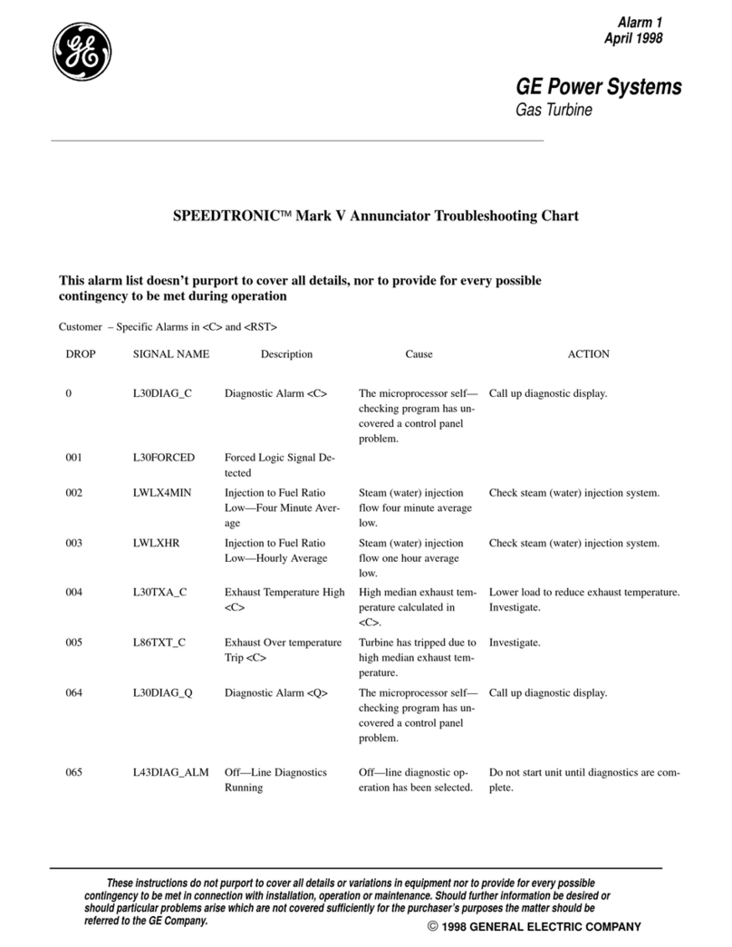 GE SPEEDTRONIC Mark V Troubleshooting Chart