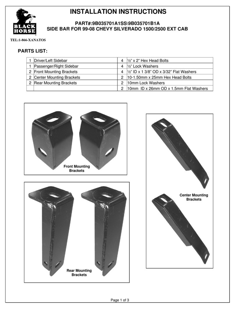 Black Horse 9B035701A1SS installation instructions