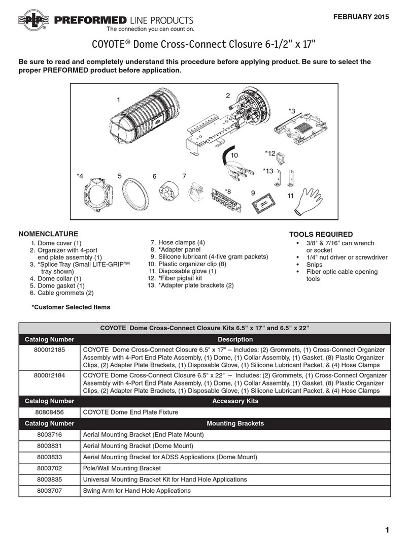 PREFORMED LINE PRODUCTS COYOTE Dome Cross-Connect Closure 6-1/2" x... User manual