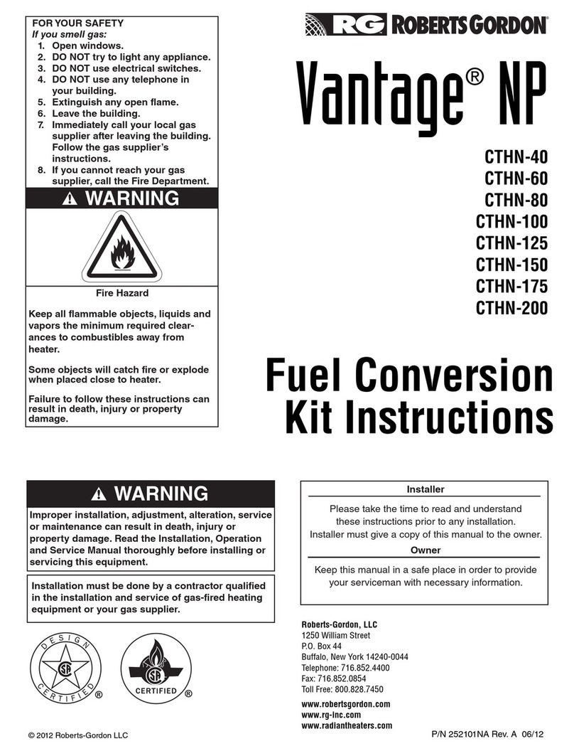 Roberts Gorden VANTAGE NP CTHN-40 Manual