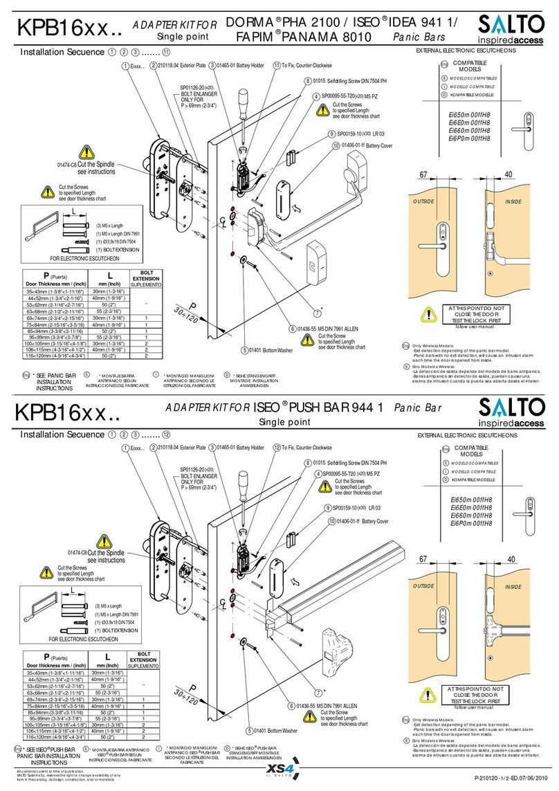 Salto KPB16 Series manual