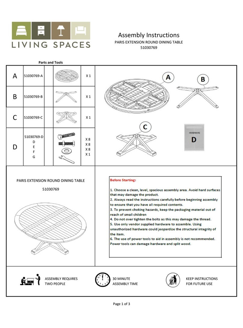 Living Spaces PARIS 51030769 User manual Living Spaces PARIS 51030769 User manual