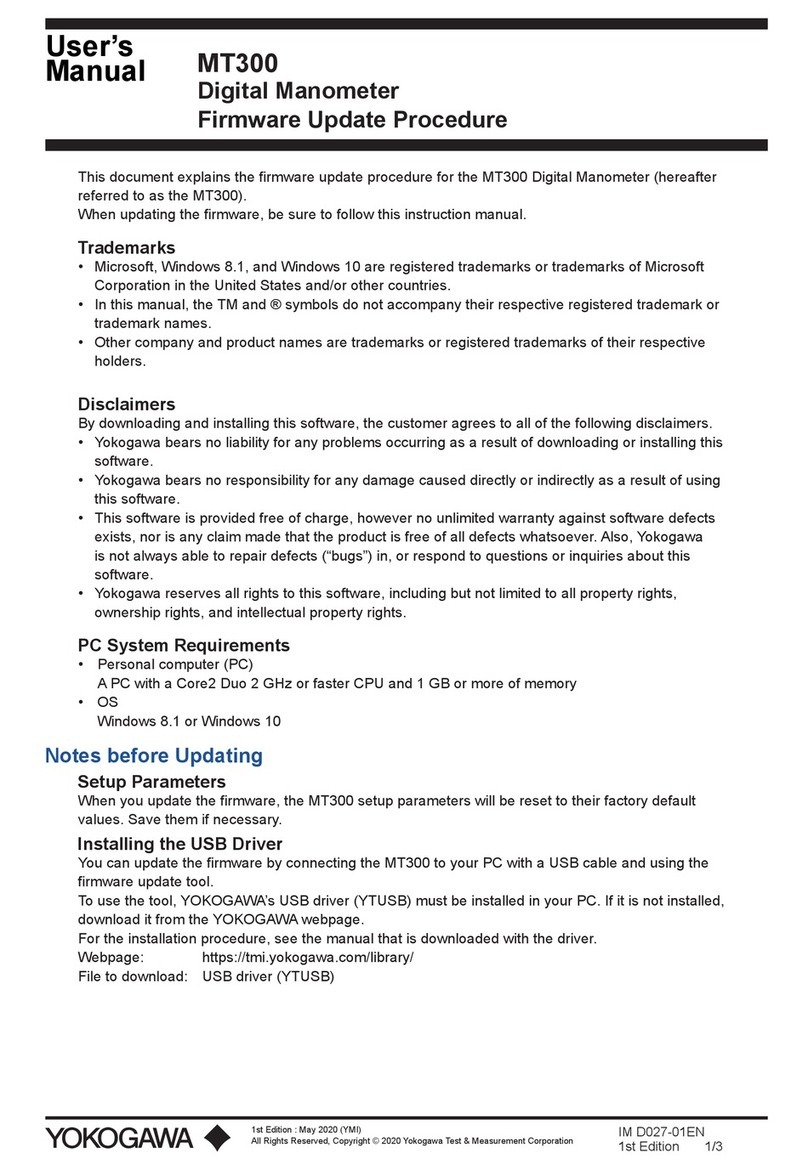 YOKOGAWA MT300 user manual