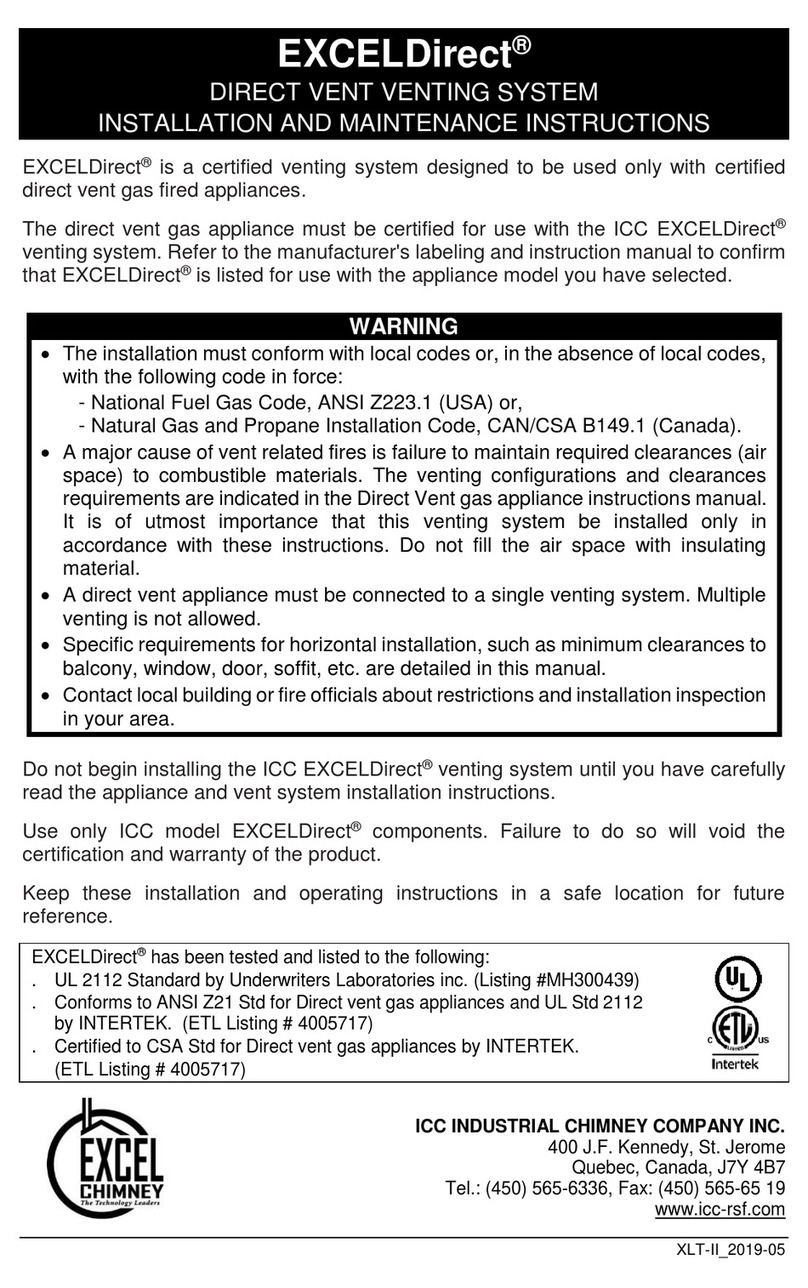 ICC Chimney EXCELDirect Installation and maintenance instructions
