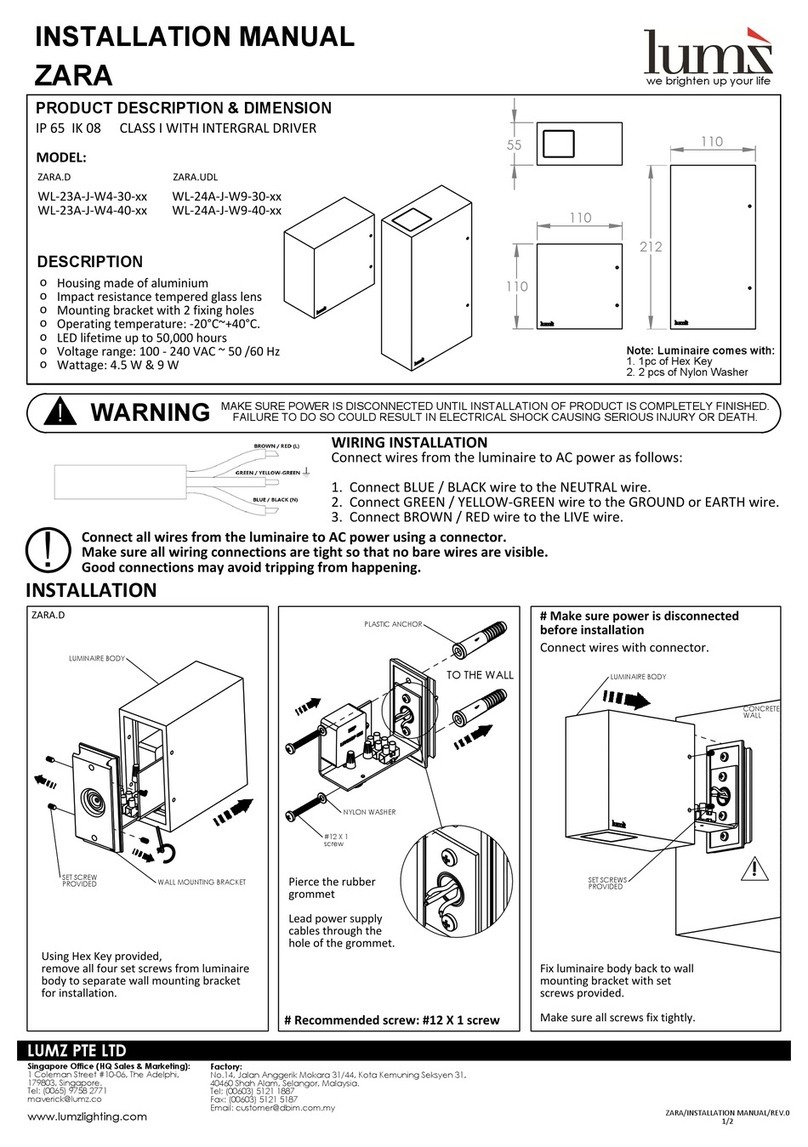 lumz ZARA Series installation manual