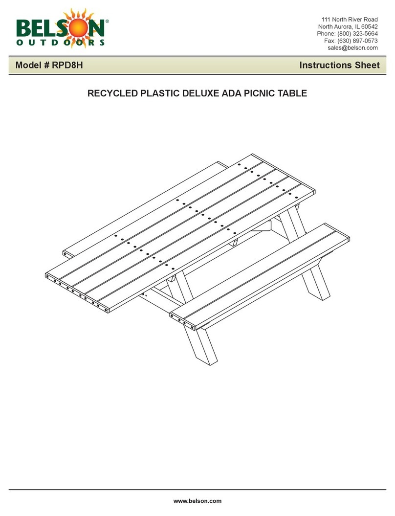 Belson Outdoors DELUXE ADA PICNIC TABLE RPD8H instruction sheet