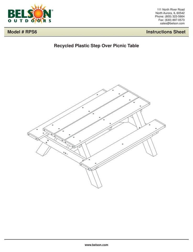 Belson Outdoors Picnic Table RP6S instruction sheet