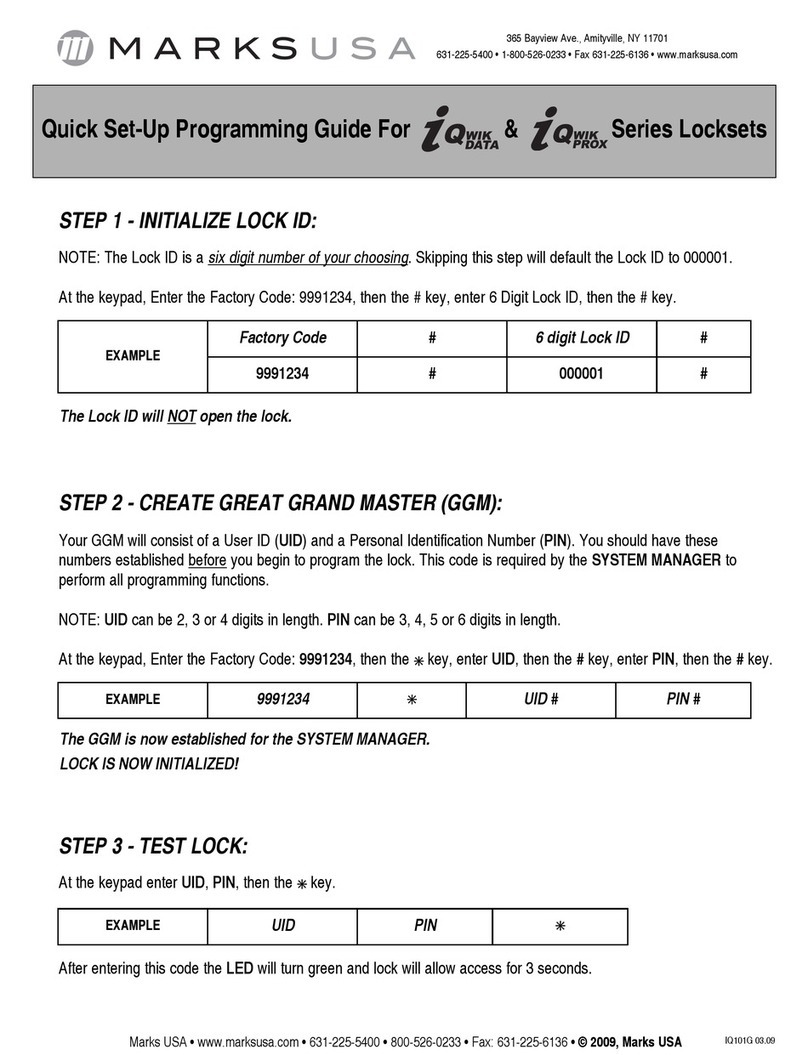 MARKS USA iQ Wik Data Series Quick Set-Up Programming Guide MARKS USA iQ Wik Data Series Quick Set-Up Programming Guide