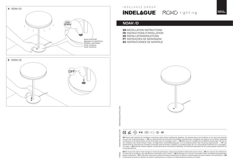 INDELAGUE ROXO lighting NOAH /D installation instructions