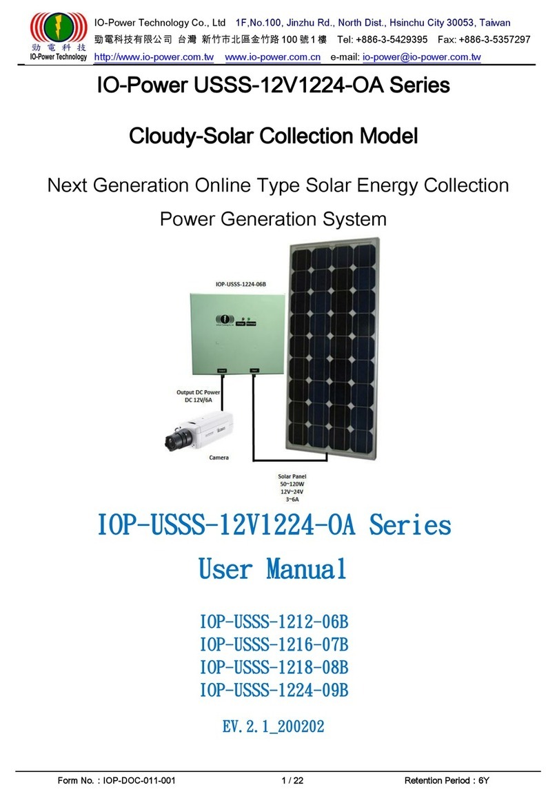 IO-Power Technology Cloudy-Solar Collection IOP-USSS-12V1224-OA... User manual