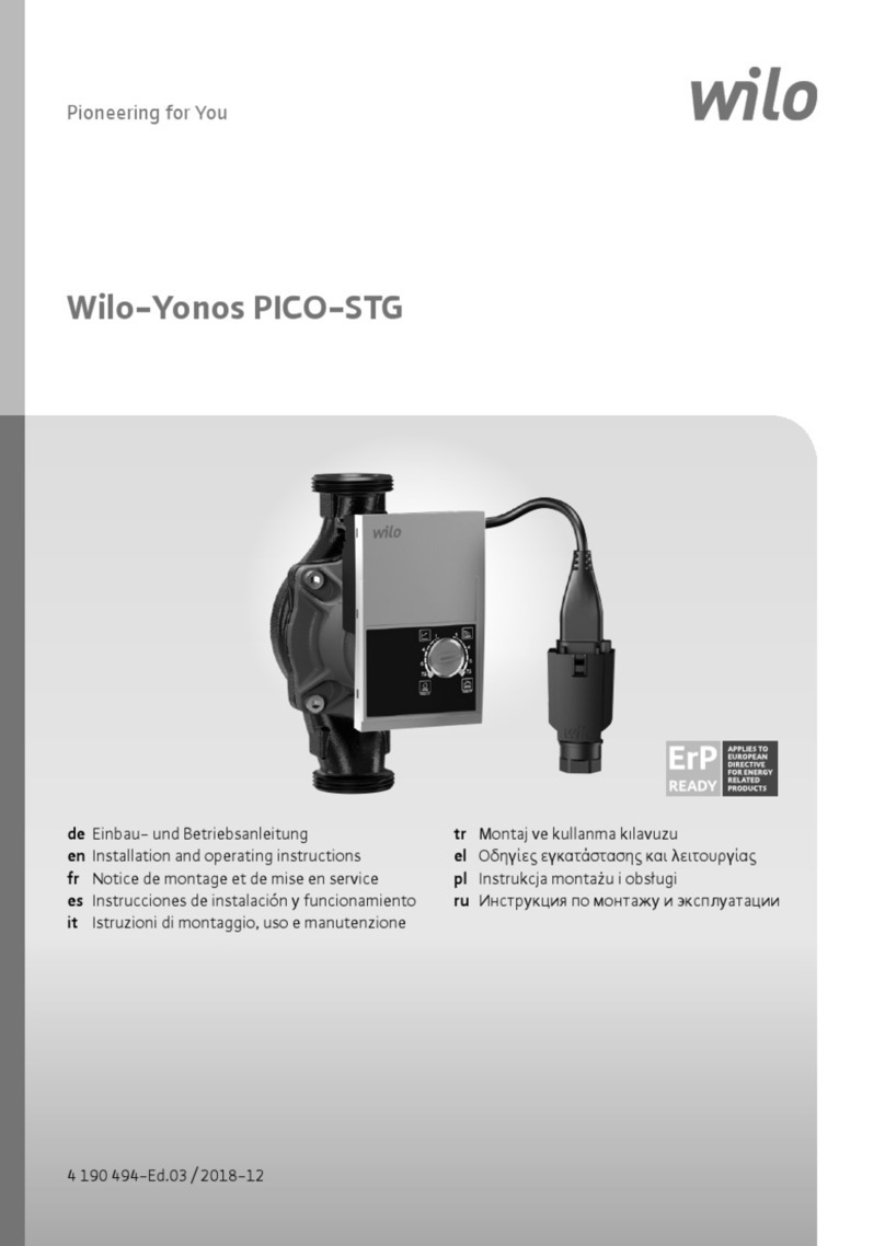 Wilo Wilo-Yonos PICO-STG Series Installation and operating instructions