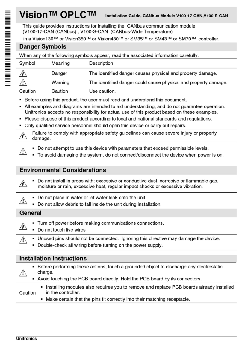 Unitronics Vision OPLC V100-17-CAN User manual