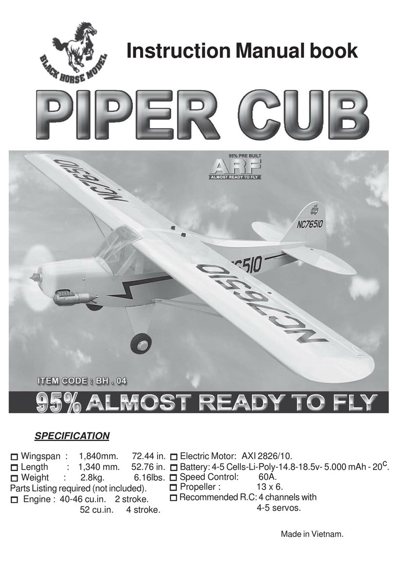Black Horse Model PIPER CUB NC 76510 Instruction manual book