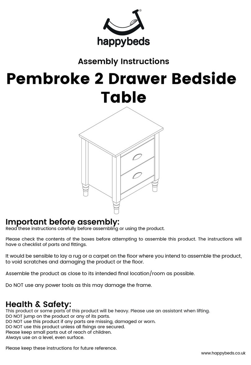 Happy Beds Pembroke 2 Drawer Bedside Table Assembly instructions Happy Beds Pembroke 2 Drawer Bedside Table Assembly instructions