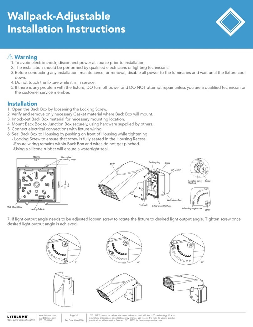 Litelume Wallpack-Adjustable installation instructions