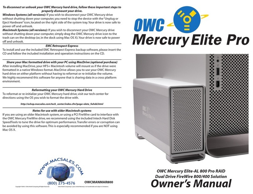 OWC Mercury Elite-AL 800 Pro owner's manual