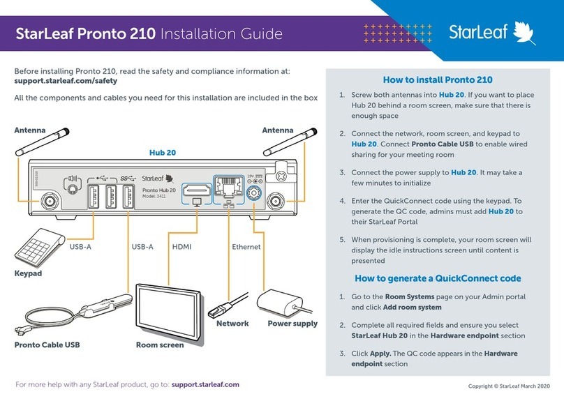 StarLeaf Pronto 210 installation guide