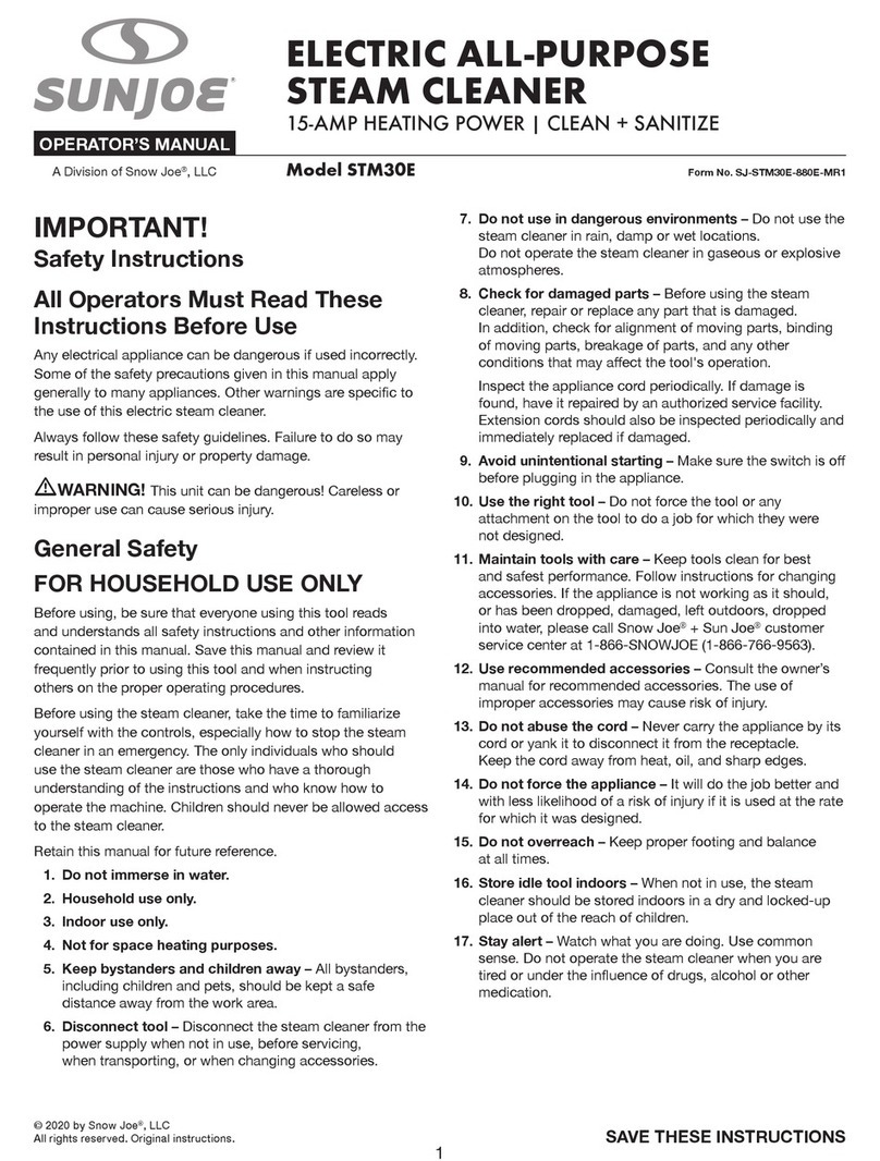 SNOWJOE Sunjoe STM30E User manual