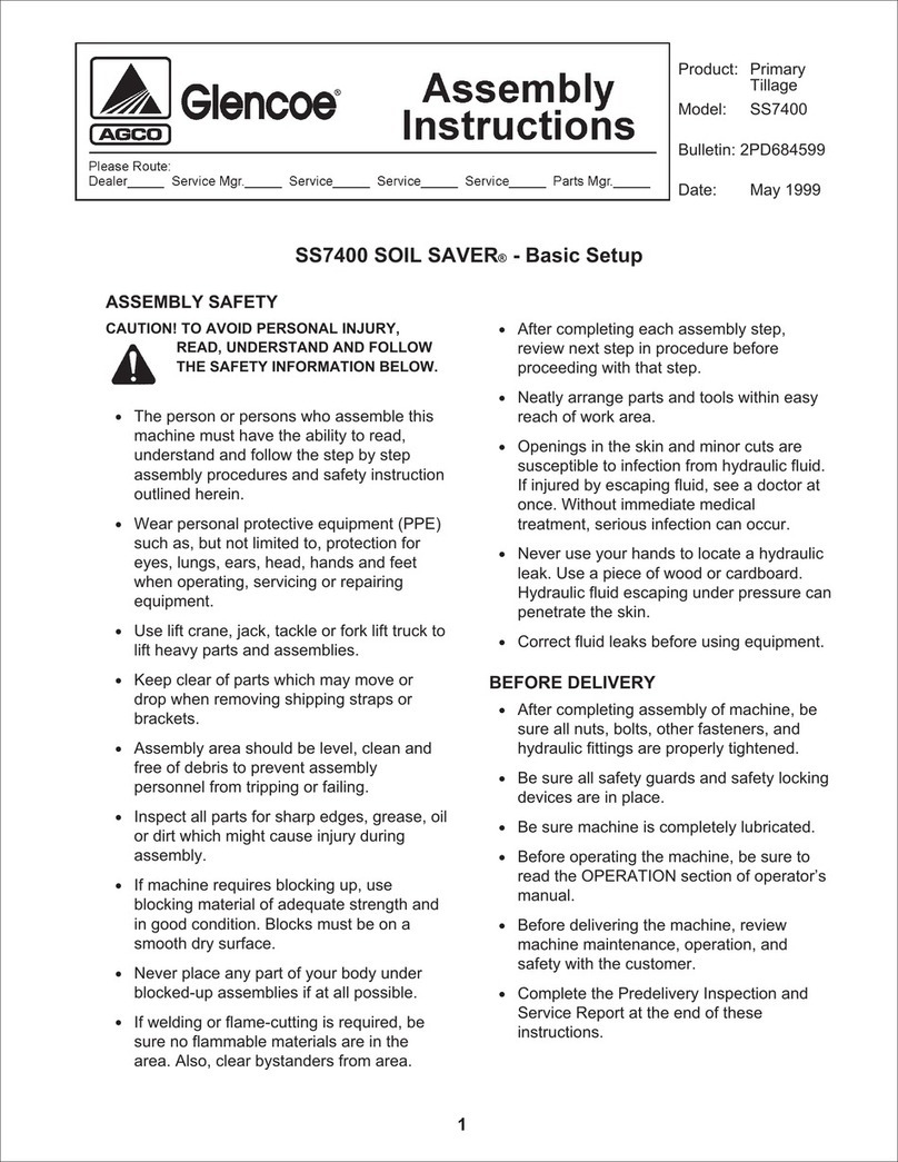 AGCO Glencoe SS7400 Soil Saver Assembly instructions