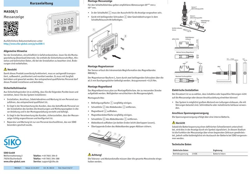 Siko MA508/1 User manual