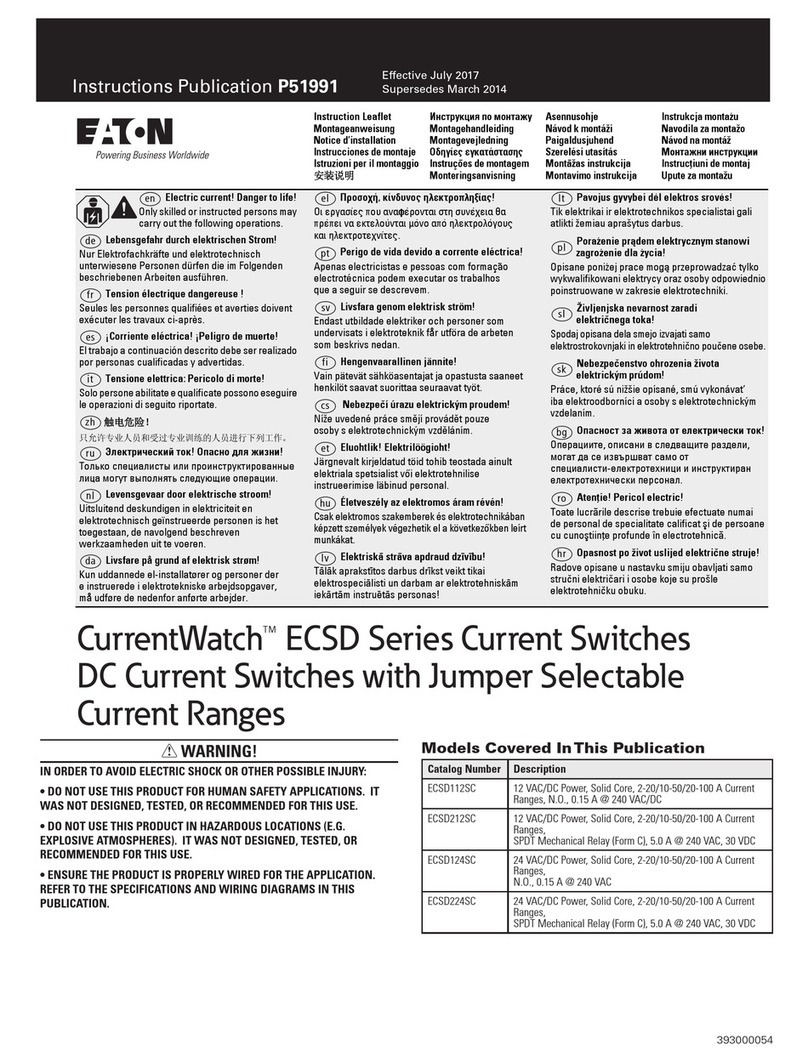 Eaton CurrentWatch ECSD Series Instruction leaflet