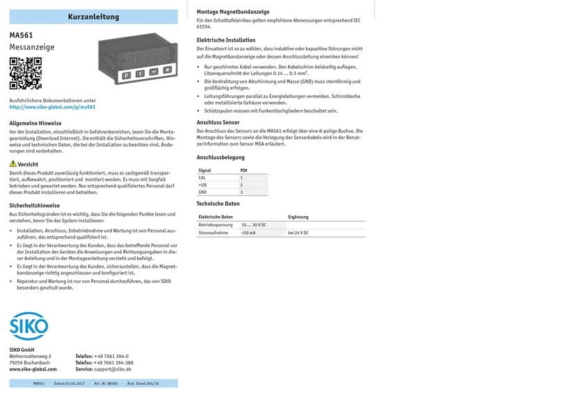 Siko MA561 User manual