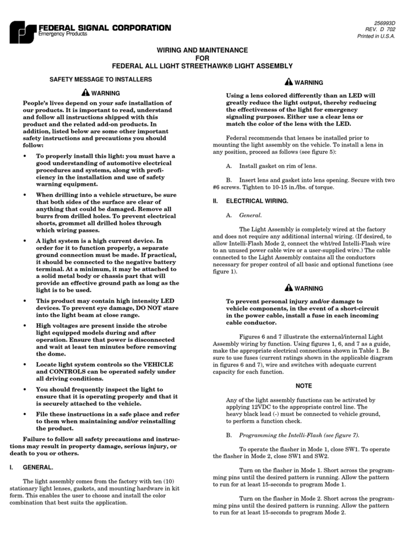 Federal Signal Corporation STREETHAWK FHL4856R Manual
