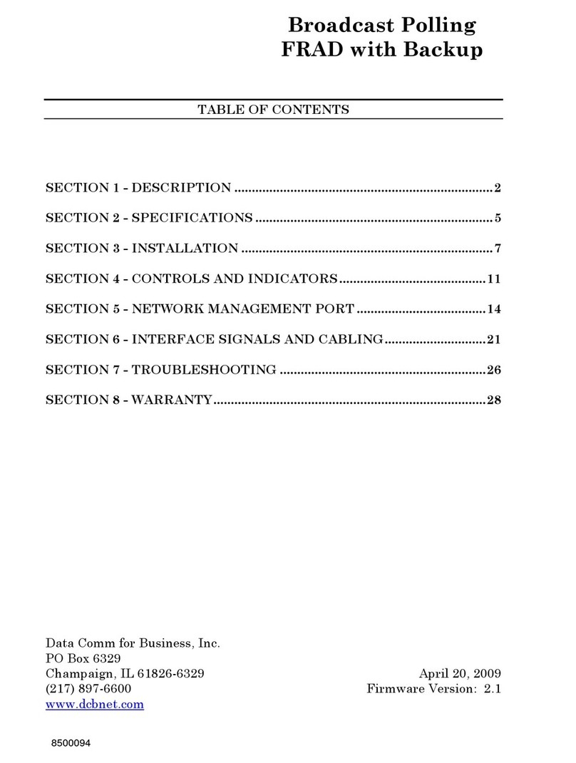 DCB BROADCAST POLLING FRAD BPF-2 BU manual