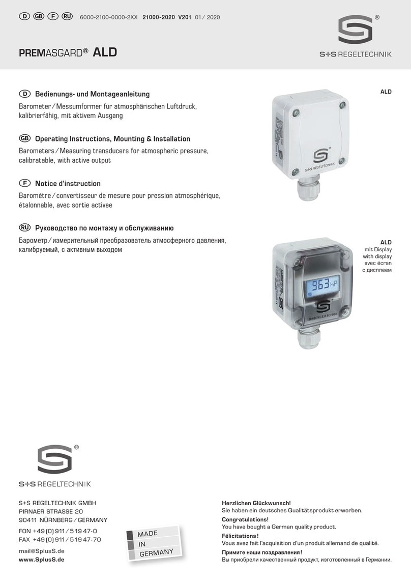 S+S Regeltechnik PREMASGARD ALD Operating Instructions, Mounting & Installation