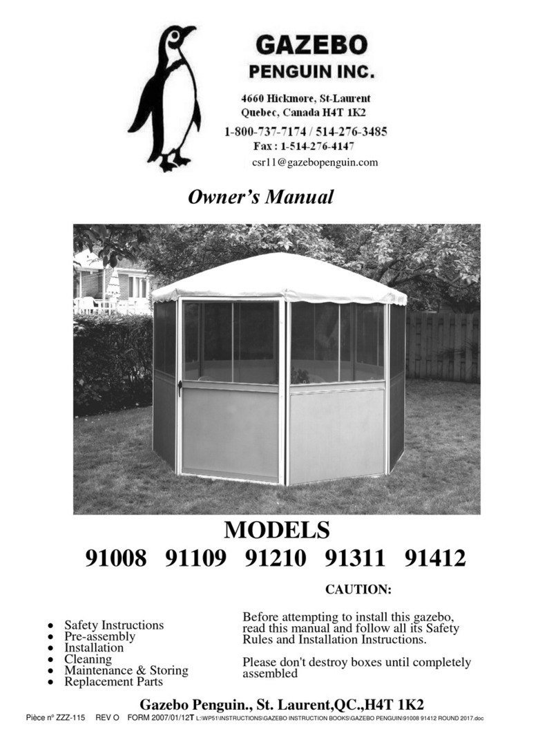 Gazebo penguin 91008 owner's manual
