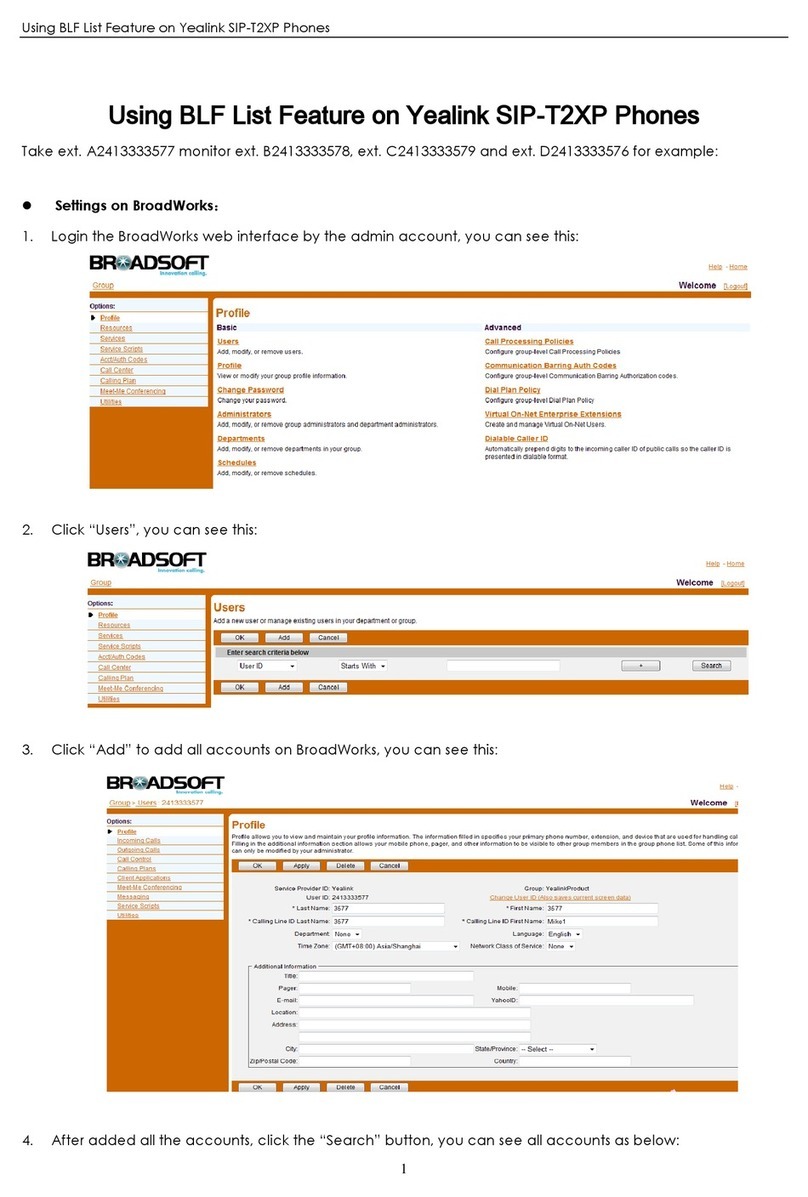 Yealink SIP-T2XP User manual