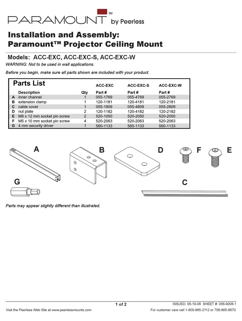PEERLESS PARAMOUNT ACC-EXC Installation and assembly