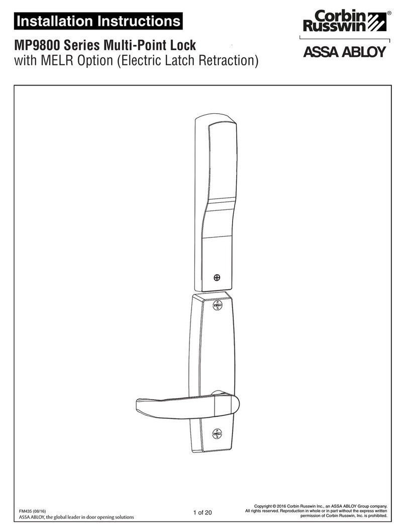 Assa Abloy Corbin Russwin MP9800 Series installation instructions