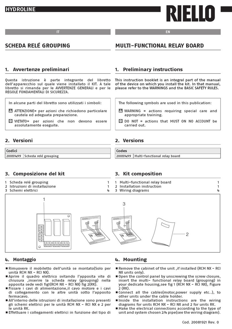 Riello HYDROLINE RCM NX quick start guide