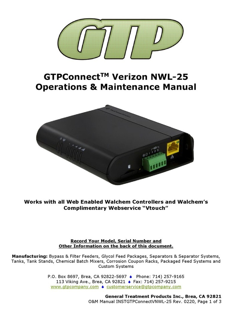 GTP GTPConnect Verizon NWL-25 Operation & maintenance manual