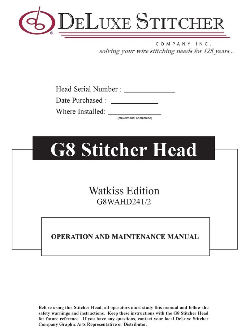 DeLuxe Stitcher G8 Operation and maintenance manual